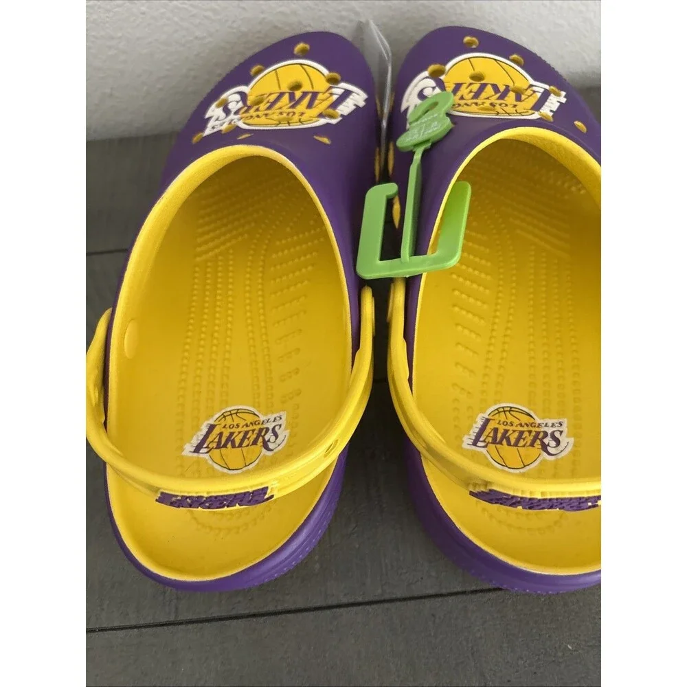 Crocs Los Angeles Lakers NBA Classic Clogs Purple Gold Men's 7 Women's 9 NEW